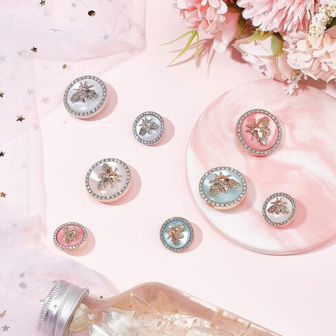 Fingerinspire 16 PCS 3D BEE Round Button 18mm 25mm (4 Colors) 1-Hole Zinc Alloy Shank Buttons أزرار السترة المينا المحددة لبدلات السترة الرياضية سترة موحدة سحابات الخياطة الحرف اليدوية in Saudi Arabia