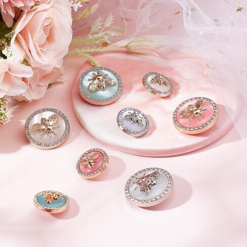Fingerinspire 16 PCS 3D BEE Round Button 18mm 25mm (4 Colors) 1-Hole Zinc Alloy Shank Buttons أزرار السترة المينا المحددة لبدلات السترة الرياضية سترة موحدة سحابات الخياطة الحرف اليدوية in Saudi Arabia