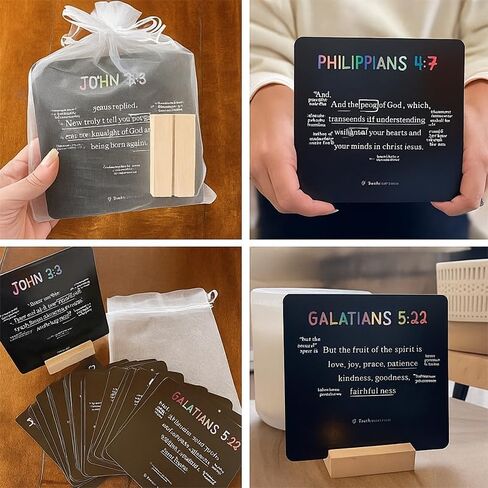 52 Scripture Cards, Scripture Cards with Bible Verses, A Mapped Bible Verse for Every Week of The Year, Christian Bible Gifts(Contains 27 cards + base, double-sided card design) in Saudi Arabia