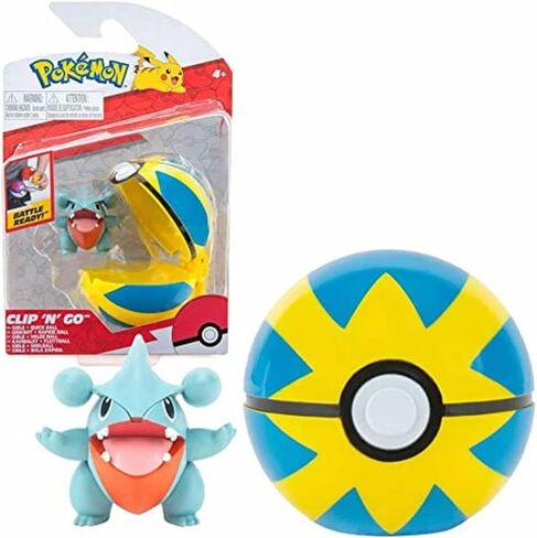 Pokemon Clip n Go Pokeball & 5 cm Totodile Battle Figure - قابلة للتعليق على الحزام - 2022 جديد - لعبة مرخصة رسميًا (PKW2651) ، كارنماني in Saudi Arabia