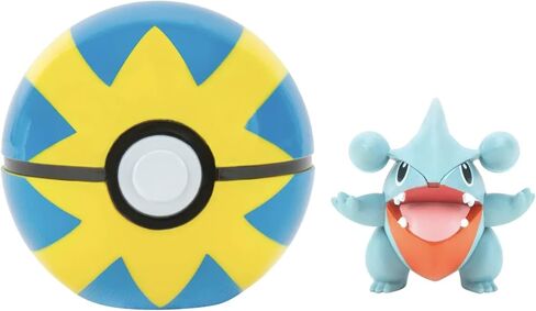 Pokemon Clip n Go Pokeball & 5 cm Totodile Battle Figure - قابلة للتعليق على الحزام - 2022 جديد - لعبة مرخصة رسميًا (PKW2651) ، كارنماني in Saudi Arabia
