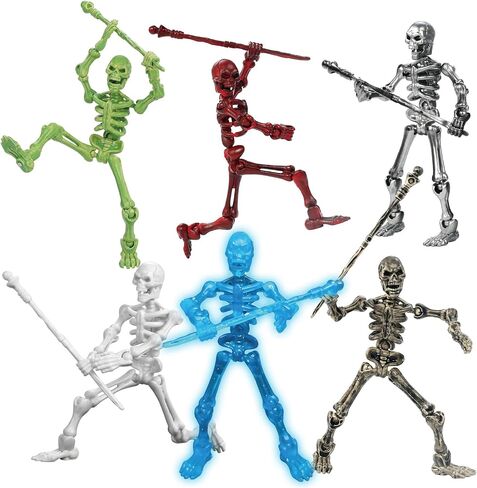 6 Pack T13 Action Figures Set, Titan 13 Skeleton Action Figure, Dummy 13 with Multi-Jointed Movable Limbs, Halloween Miniatures 3D Printed Poseable Skeleton Decor in Saudi Arabia