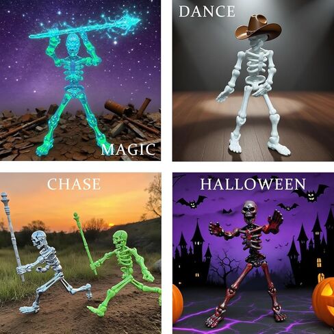 6 Pack T13 Action Figures Set, Titan 13 Skeleton Action Figure, Dummy 13 with Multi-Jointed Movable Limbs, Halloween Miniatures 3D Printed Poseable Skeleton Decor in Saudi Arabia