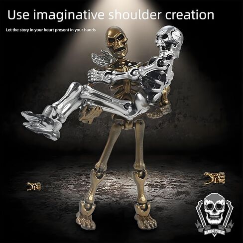 6 Pack T13 Action Figures Set, Titan 13 Skeleton Action Figure, Dummy 13 with Multi-Jointed Movable Limbs, Halloween Miniatures 3D Printed Poseable Skeleton Decor in Saudi Arabia