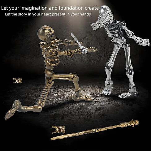 6 Pack T13 Action Figures Set, Titan 13 Skeleton Action Figure, Dummy 13 with Multi-Jointed Movable Limbs, Halloween Miniatures 3D Printed Poseable Skeleton Decor in Saudi Arabia