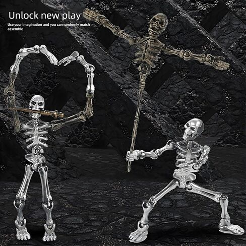 6 Pack T13 Action Figures Set, Titan 13 Skeleton Action Figure, Dummy 13 with Multi-Jointed Movable Limbs, Halloween Miniatures 3D Printed Poseable Skeleton Decor in Saudi Arabia