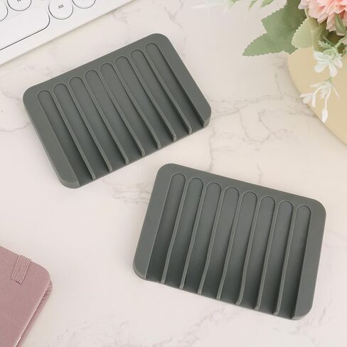 2 Pcs Silicone Paint Brush Holders with 8 Slots, Watercolor Brush Rest Organizer & Display Stand for Artist Washable Paintbrush Storage Rinse Cleaner for Painters Art Students Craft Enthusiasts in Saudi Arabia