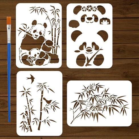 FINGERINSPIRE 4 PCS Astronaut Stencils with 1Pc Plastic Paint Brush 8.3x11.7inch Spaceman Stencil Planet Template Science Fiction Theme Template for Painting on Wood, Canvas, Fabric, Wall, Furniture in Saudi Arabia