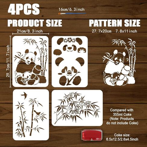 FINGERINSPIRE 4 PCS Astronaut Stencils with 1Pc Plastic Paint Brush 8.3x11.7inch Spaceman Stencil Planet Template Science Fiction Theme Template for Painting on Wood, Canvas, Fabric, Wall, Furniture in Saudi Arabia