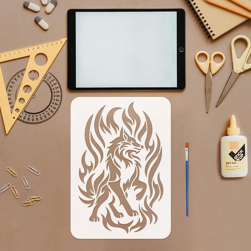 FINGERINSPIRE Praying Woman Stencil with Plastic Brush 8.3x11.7 Inch Reusable Women in Prayer Painting Stencil Character Theme Template for Painting on Wood, Wall, Canvas, Fabric and Furniture in Saudi Arabia