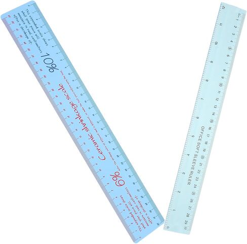2pcs Clay Sculptures Supplies Plastic Clay Ruler, Pottery Measuring Tool, Shrinkage Scale Ruler for Ceramic Models, Sky-Blue, 14.17 Inch in Saudi Arabia
