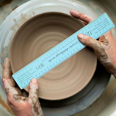 2pcs Clay Sculptures Supplies Plastic Clay Ruler, Pottery Measuring Tool, Shrinkage Scale Ruler for Ceramic Models, Sky-Blue, 14.17 Inch in Saudi Arabia
