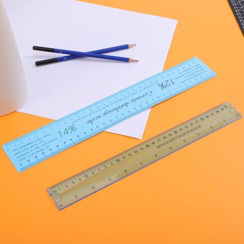 2pcs Clay Sculptures Supplies Plastic Clay Ruler, Pottery Measuring Tool, Shrinkage Scale Ruler for Ceramic Models, Sky-Blue, 14.17 Inch in Saudi Arabia
