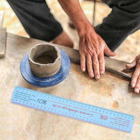 2pcs Clay Sculptures Supplies Plastic Clay Ruler, Pottery Measuring Tool, Shrinkage Scale Ruler for Ceramic Models, Sky-Blue, 14.17 Inch in Saudi Arabia