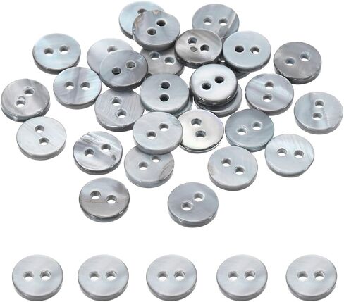 PATIKIL 30 Pcs 12.5mm Mother of Pearl Buttons, 2 Holes MOP Natural Pearl Shell Buttons for Sewing Clothes Coat Suits Shirt DIY Craft Decoration, Gray in Saudi Arabia