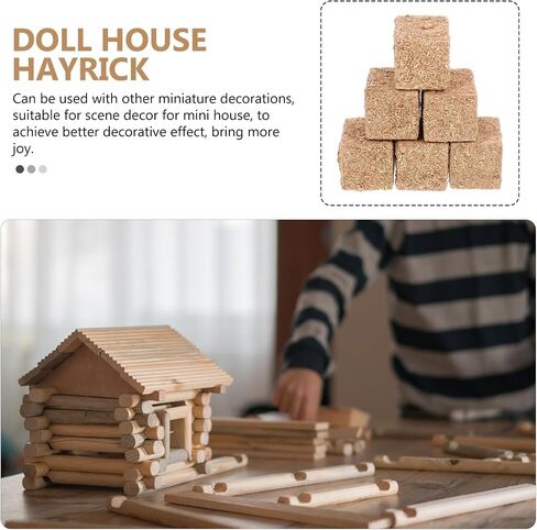 Toyvian 8pcs Mini Hay Bales Decoration for Table ، Miniature Decoration Mini Tiny Hay Bales for Dollhouse Autumn Harvest Table Table Craft in Kuwait