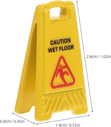 Garneck 5pcs Dollhouse Mini Wet Floor Sign Sign Serboy Writy Safety Ornament Tiny Pary of Slip Scl in Saudi Arabia