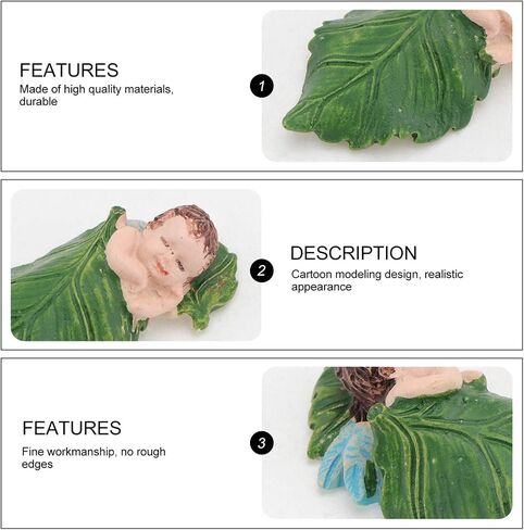 Cabilock 5pcs Fairy Garden Figurines Miniature Ornament DIY Fairies Figure Dollhouse Decoration for Landscape Scenes Bonsai Crafts Pots Accessories Green in Saudi Arabia