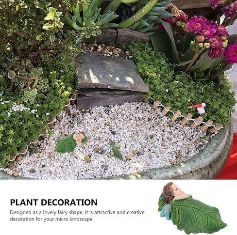 Cabilock 5pcs Fairy Garden Figurines Miniature Ornament DIY Fairies Figure Dollhouse Decoration for Landscape Scenes Bonsai Crafts Pots Accessories Green in Saudi Arabia