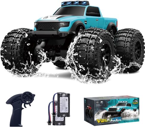 لعبة برمائية التحكم عن بُعد سيارة وحش مقاومة للماء للطفل 4WD جميع التضاريس خارج الطريق RC CARS 2.4G RC TRUCTS 2 بطاريات RC RC Stunt CARS للأولاد الذين تتراوح أعمارهم بين 8-12 من هدايا الأطفال (أحمر) in Saudi Arabia