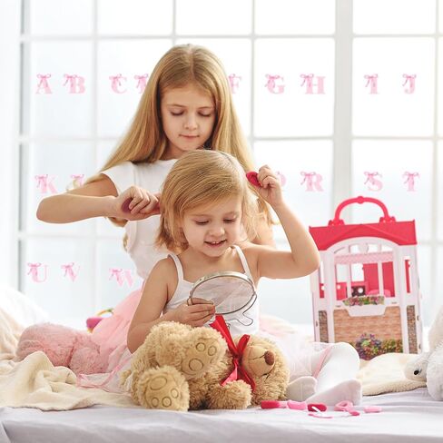 Whaline 232 PCS Pink Bow Alphabet Stickers Coquette Bowknot font alphabet letter ملصقات ملصقات ذاتية اللطيف للوحة النشرة in Saudi Arabia