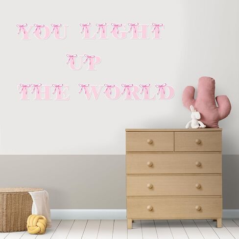Whaline 232 PCS Pink Bow Alphabet Stickers Coquette Bowknot font alphabet letter ملصقات ملصقات ذاتية اللطيف للوحة النشرة in Saudi Arabia