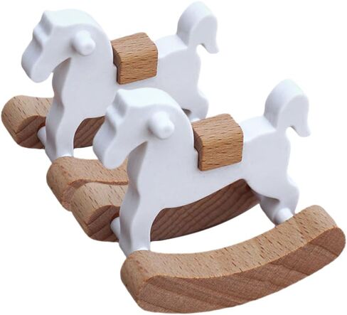 Zerodeko 2Pcs Dollhouse Mini Rocking Horse, 1:12 Dollhouse Rocking Horse, Rocking Horse Chair Furniture Model, Dollhouse Furniture Decor Accessories in Kuwait