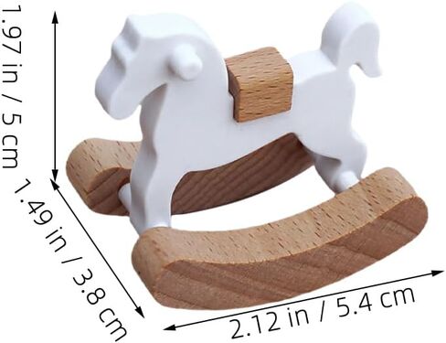 Zerodeko 2Pcs Dollhouse Mini Rocking Horse, 1:12 Dollhouse Rocking Horse, Rocking Horse Chair Furniture Model, Dollhouse Furniture Decor Accessories in Kuwait