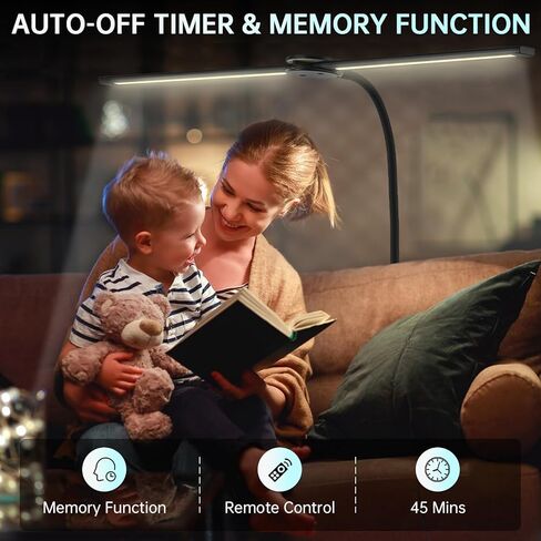 مصباح أرضي LED مع عن بعد ، 24W 2400LM قابلة للوقوع مع رؤوس مزدوجة ومصباح طويل القابل للتعديل ، مصباح طويل القامة لغرفة النوم ، المكتب ، غرفة المعيشة ، امتدادات الرموش وصياغة in Kuwait