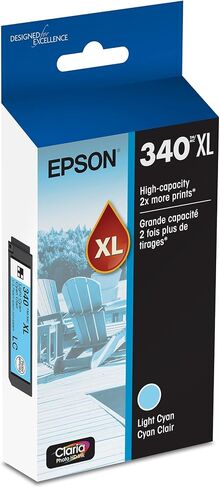 Epson 340 Claria Photo HD حبر عالية السعة خرطوشة سماوية خفيفة (T340XL520-S) تعمل مع تعبير الصورة XP-8800 in Kuwait