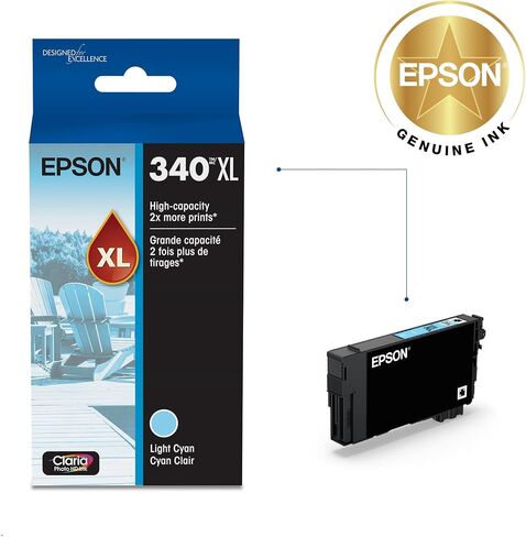 Epson 340 Claria Photo HD حبر عالية السعة خرطوشة سماوية خفيفة (T340XL520-S) تعمل مع تعبير الصورة XP-8800 in Kuwait