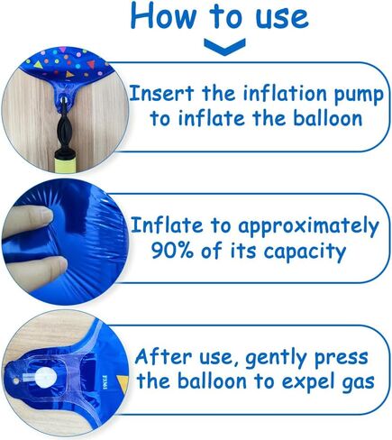 6 Pcs Happy Birthday Balloon Set - Blue Mylar Birthday Party Foil Balloons, Party Theme Decorations in Kuwait