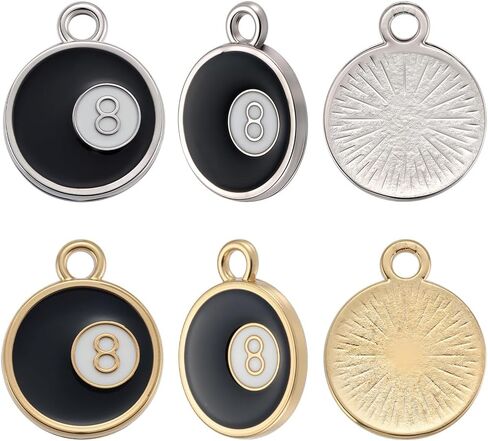 Sunnyclue 1 Box 40pcs eight ball charms number number charms bulk lucky numbers pendants for jews in Saudi Arabia