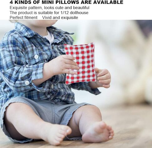 1:12 Dollhouse Pillow Cushions, Mini Realistic Pillows Miniature Docaration Accessory for Doll House Living Room Sofa Bedroom Bed(Sofa Pillow) in Saudi Arabia