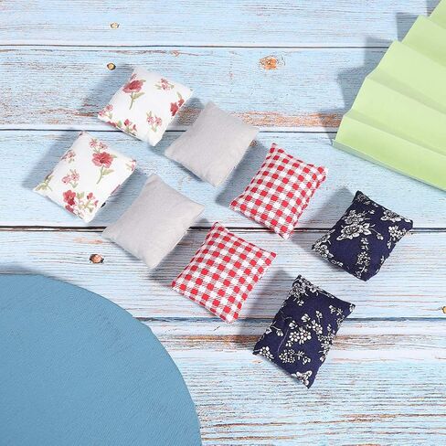 1:12 Dollhouse Pillow Cushions, Mini Realistic Pillows Miniature Docaration Accessory for Doll House Living Room Sofa Bedroom Bed(Sofa Pillow) in Saudi Arabia