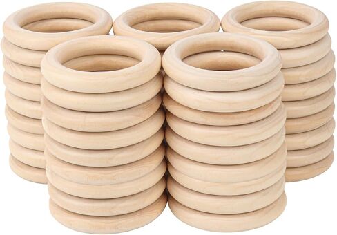 45 Pack 4 Inch Wooden Rings for Crafts, Unfinished Wood Rings, Macrame Wooden Rings for DIY Jewelry, Wind Chimes, Plant Hanging in Kuwait