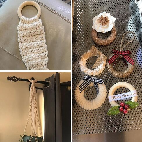 45 Pack 4 Inch Wooden Rings for Crafts, Unfinished Wood Rings, Macrame Wooden Rings for DIY Jewelry, Wind Chimes, Plant Hanging in Kuwait