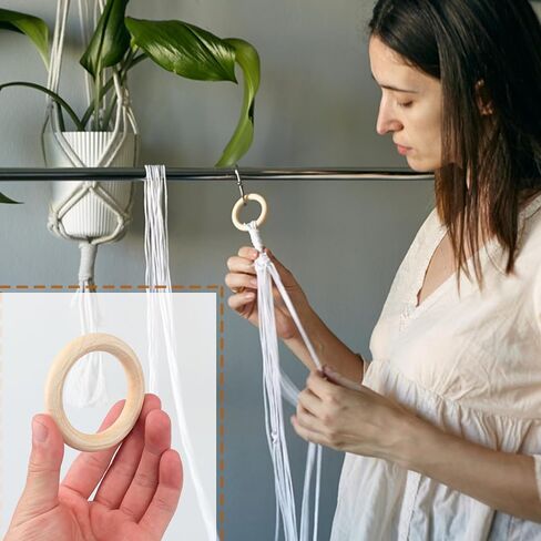 45 Pack 4 Inch Wooden Rings for Crafts, Unfinished Wood Rings, Macrame Wooden Rings for DIY Jewelry, Wind Chimes, Plant Hanging in Kuwait