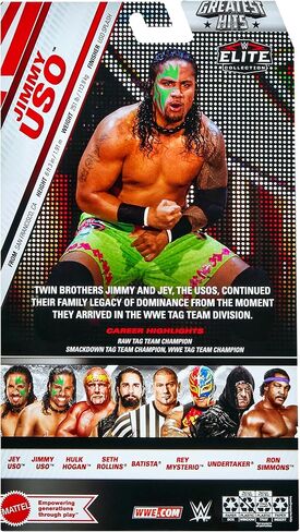 WWE JIMMY USO ELITE GREENT ITS 7 TOY WRESTLING ACTION in Kuwait
