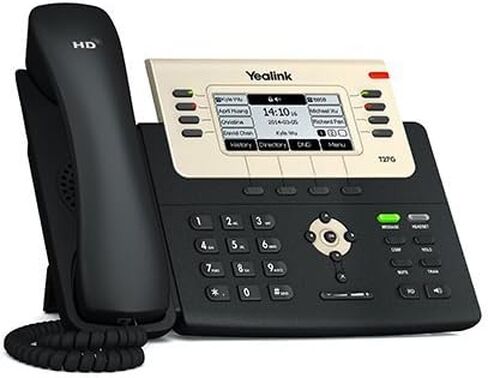 Yealink SIP-T27G IP Phone, 6 Lines. 3.66-Inch Graphical Display. USB 2.0, Dual-Port Gigabit Ethernet, 802.3af PoE, Power Adapter Not Included (Renewed) in Saudi Arabia