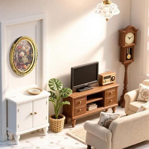 4 Pcs Miniature Dollhouse Accessories, Miniature Dollhouse Picture Frames, Victorian Baroque Wall Decor, 4pcs Tiny Frames with 4 Miniature Pictures Set for Dollhouse Miniatures Décor in Saudi Arabia