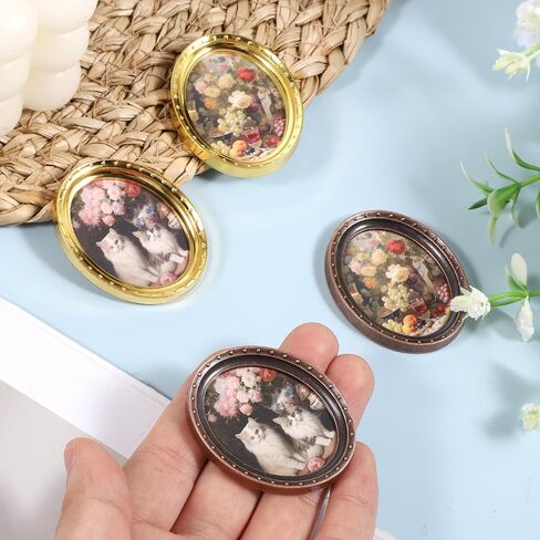 4 Pcs Miniature Dollhouse Accessories, Miniature Dollhouse Picture Frames, Victorian Baroque Wall Decor, 4pcs Tiny Frames with 4 Miniature Pictures Set for Dollhouse Miniatures Décor in Saudi Arabia