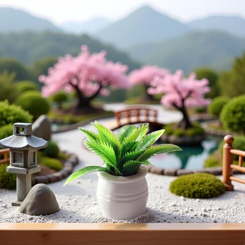 Dollhouse Plant Miniature Bonsai Plant ، Mini Plant Plant Flower Model Ornament Dollhouse Furniture Toy ، DIY Micro Scene Decor in Saudi Arabia