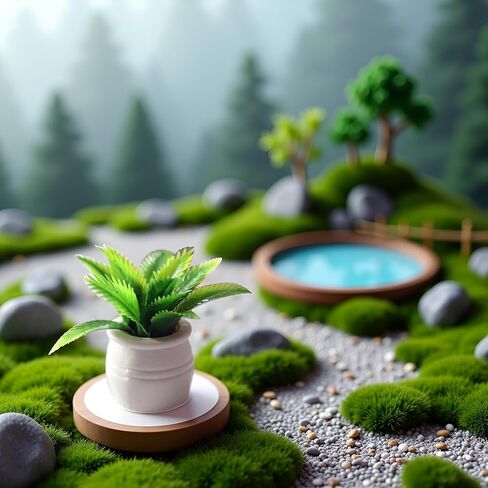 Dollhouse Plant Miniature Bonsai Plant ، Mini Plant Plant Flower Model Ornament Dollhouse Furniture Toy ، DIY Micro Scene Decor in Saudi Arabia