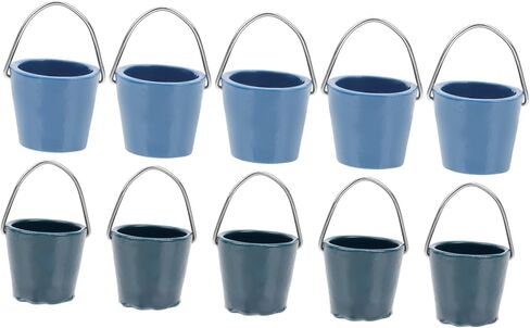 TOYANDONA 10pcs Micro Landscape Bucket Mini Bucket Models Miniature Beach Buckets Food Containers Kids Toys Metal Pails Desk Topper Photography Prop Desktop Decor Juicy in Saudi Arabia