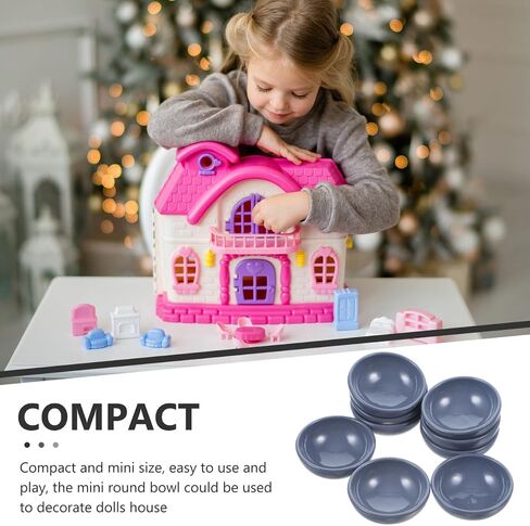Toyvian 12pcs Dolls House Bowls Miniature Bowls Tiny Round Decorative Bowls لديكور دمية لتزيين المشهد و in Kuwait