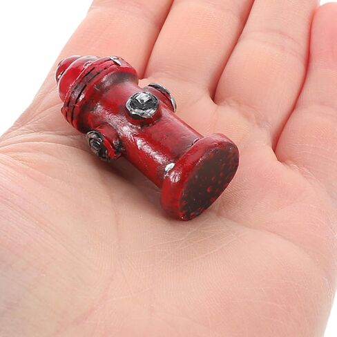 Kisangel 2Pcs Miniature Resin Fire Hydrant, Dollhouse Cake Topper Photography Prop for Home Firefighter Theme Ornament in Saudi Arabia