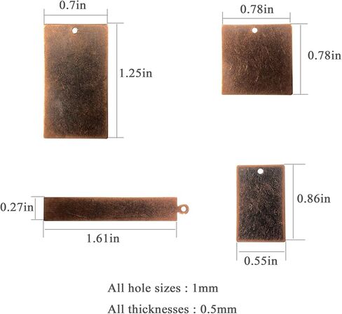 Akhat 24pcs العتيقة النحاس الأحمر النحاس الفارغ ختم المعلقات المصنوعة يدويا الصياغة الإكسسوارات اللوازم لتوفير علامات ختم المجوهرات المعدنية (النحاس الأحمر العتيقة) in Kuwait