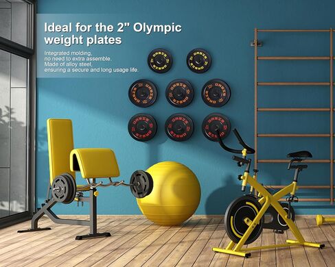 Weight Plate Rack, Wall Mount Weight Plate Holder for 1" Plates, 5 Pack Weight Storage Racks Home Gym Organizer in Saudi Arabia