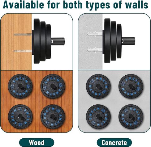 Weight Plate Rack, Wall Mount Weight Plate Holder for 1" Plates, 5 Pack Weight Storage Racks Home Gym Organizer in Saudi Arabia